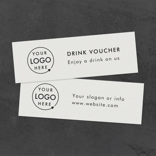 Drink Voucher  Corporate Event Gray Logo Card