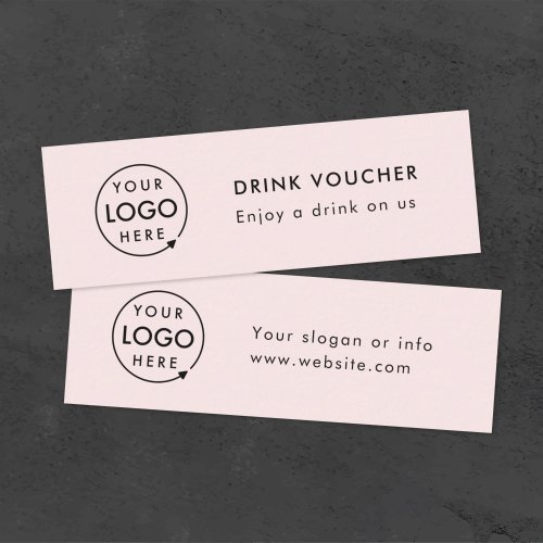 Drink Voucher  Pink Company Party Event Logo Card