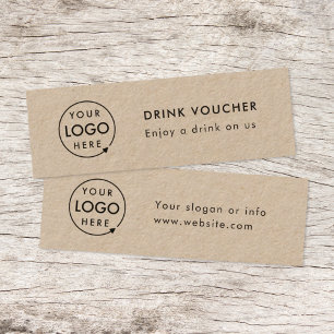 Drink Voucher   Rustic Kraft Corporate Logo Card