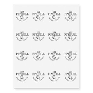 Drink Wine and Pet Pitbull Dog Funny puppy Gift Temporary Tattoos
