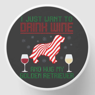 Drink Wine Hug Golden Retriever Christmas Mini Candle Favors