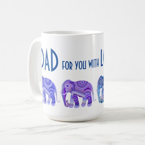 DRINK WITH BLUE COOL ELEPHANTS COFFEE MUG