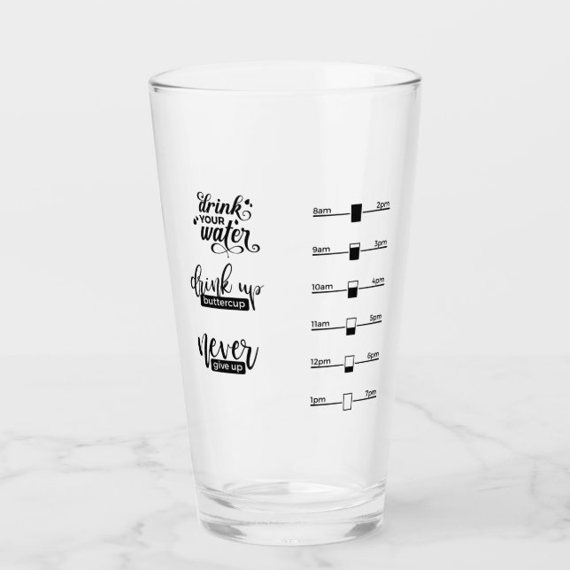 Drink Your Water Time/Measurement Glass (Front)