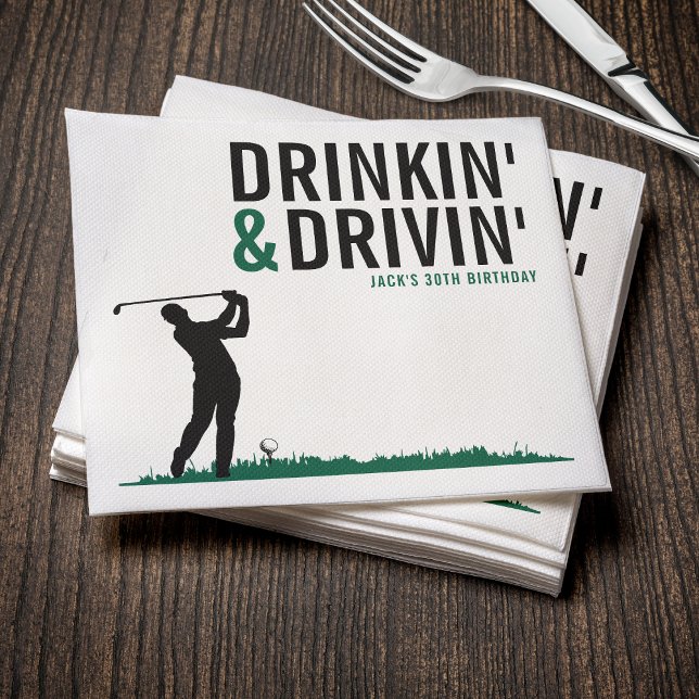 Drinkin & Drivin Adult Golf Birthday Party Napkins (Drinkin & Drivin Adult Golf Birthday Party Napkins
)