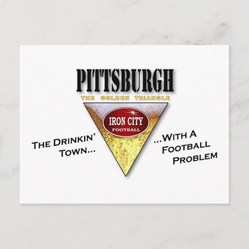 Drinkin Town with a Football Problem Postcard