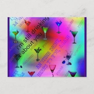 Drinking about you postcard