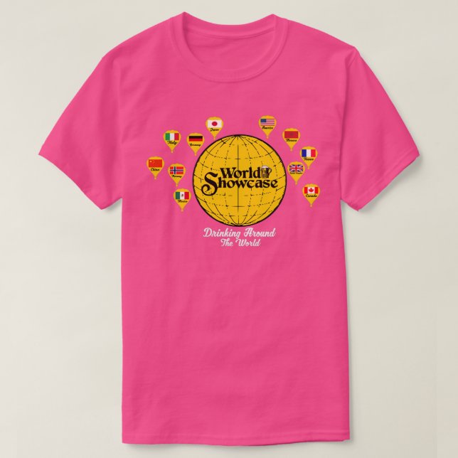 Drinking Around The World Epcot T-Shirt (Design Front)