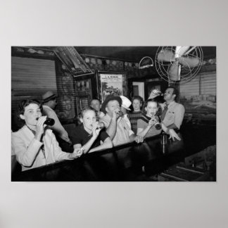 Drinking Beer At The Bar - Great Depression - 1938 Poster