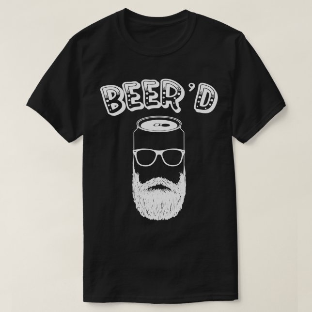 Drinking Beer Funny Beer'd Beard Man St Patrick's  T-Shirt (Design Front)