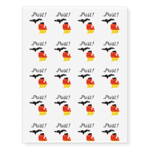 Drinking Beer Michigan Prost German Oktoberfes Temporary Tattoos