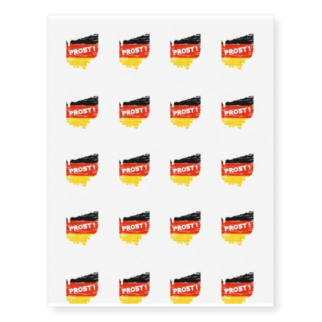 Drinking Beer Ohio Prost German Oktoberfes Temporary Tattoos (Front)