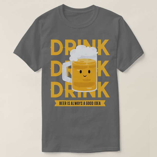 Drinking Beer T-Shirt (Design Front)