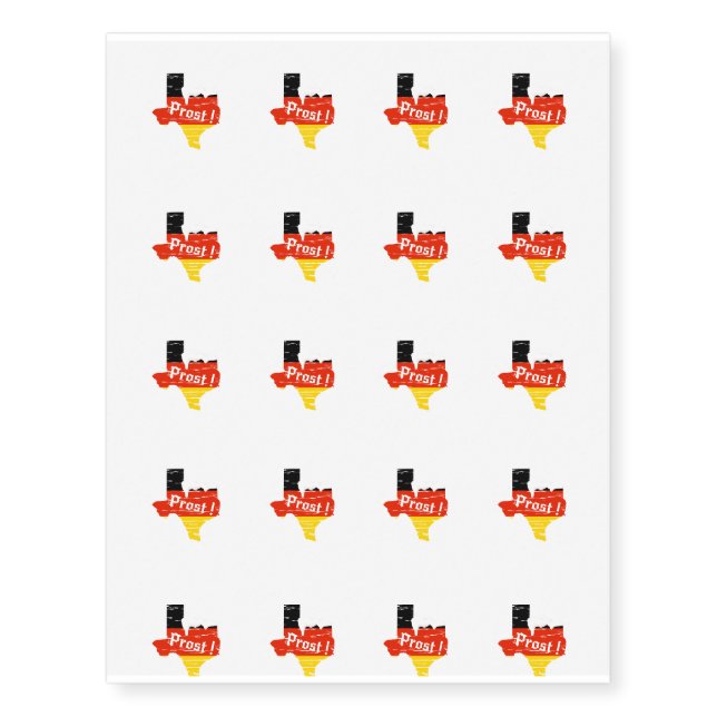 Drinking Beer Texas Prost German Oktoberfes Temporary Tattoos (Front)