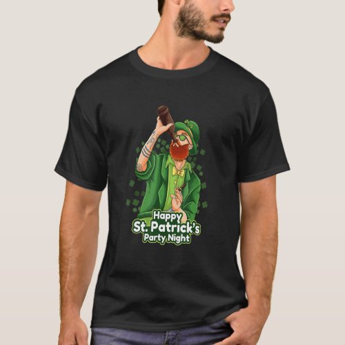 Drinking Beer With Shamrock Happy St Patricks Day T_Shirt