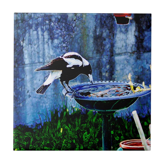 Drinking Bird Ceramic Tile (Front)