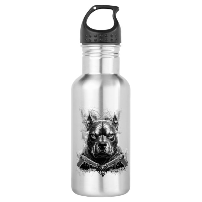 drinking bottle, stainless steel, pitbill design,c steel water bottle (Front)