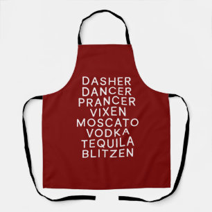 Drinking Christmas Holiday Party Dasher Dancer Apron