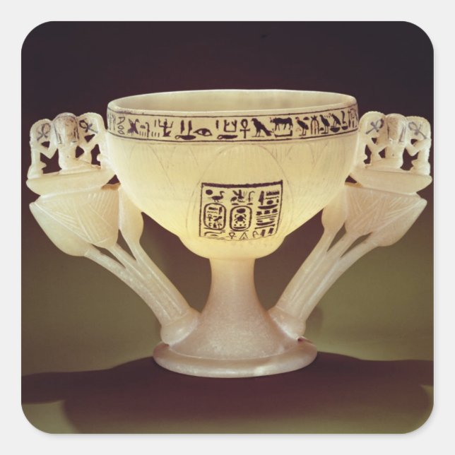 Drinking cup in the form of a half-opened square sticker (Front)