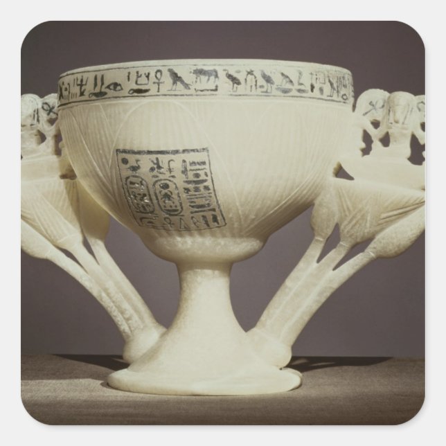 Drinking cup in the form of half-opened lotus square sticker (Front)