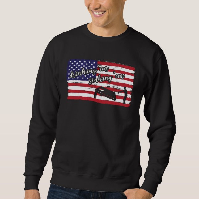 Drinking Em Sinking Em Cornhole Player Cornhole Sweatshirt (Front)