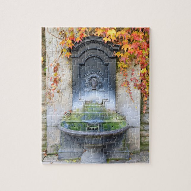 Drinking fountain in fall, Hungary Jigsaw Puzzle (Vertical)