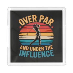 Drinking Funny Golfing Acrylic Tray