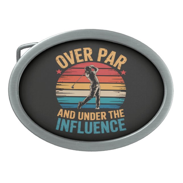 Drinking Funny Golfing Belt Buckle (Front)