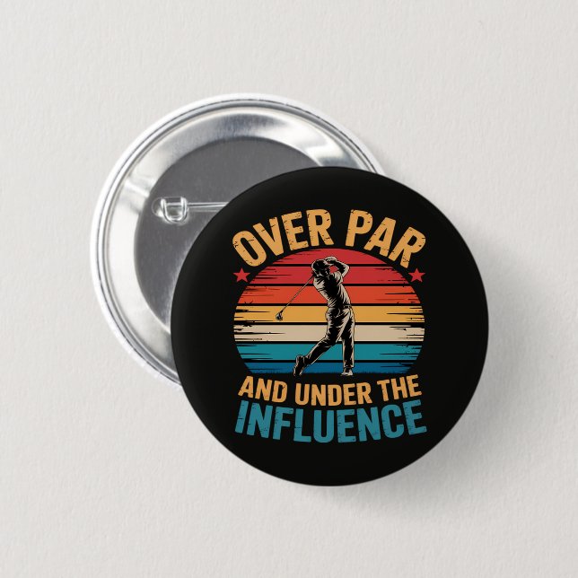 Drinking Funny Golfing Button (Front & Back)