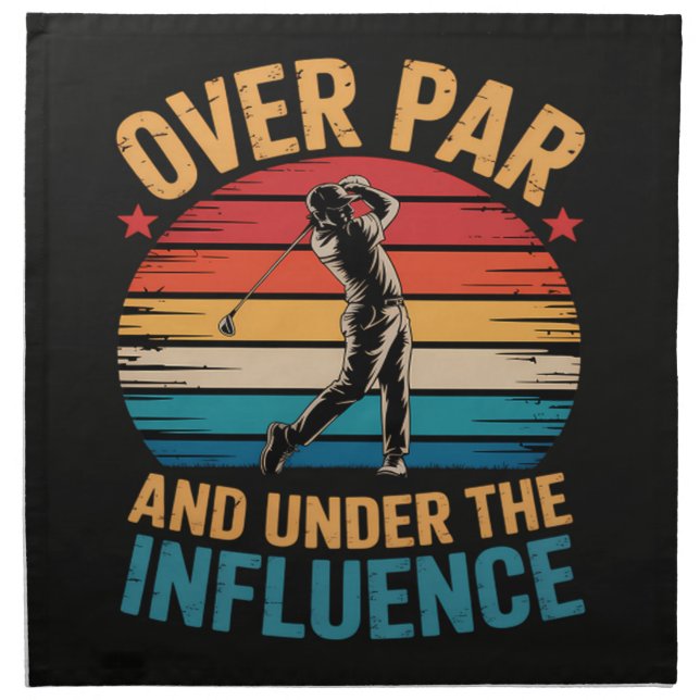 Drinking Funny Golfing Cloth Napkin (Front)