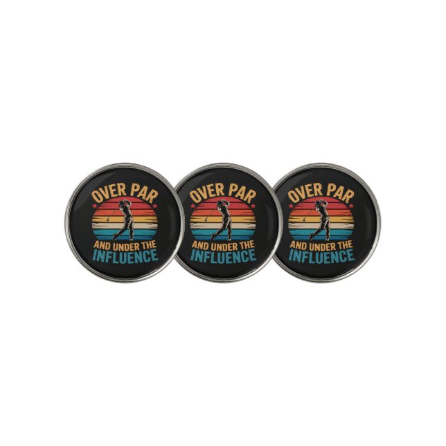 Drinking Funny Golfing Golf Ball Marker (3 Up)