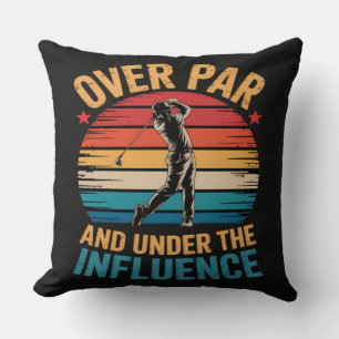 Drinking Funny Golfing Throw Pillow