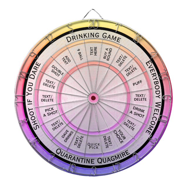 Drinking Game All Custom Text Regulation Dart Board (Front)