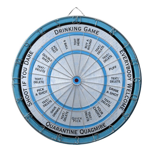 Drinking Game All Custom Text Regulation Dart Board (Front)