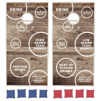 Drinking Game Fun Rustic Wood Custom Cornhole