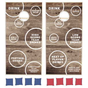 Drinking Game Fun Rustic Wood Custom Cornhole