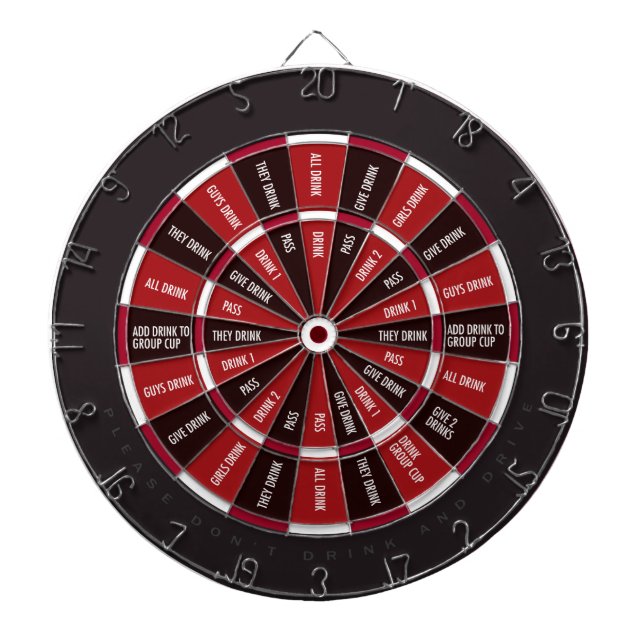 Drinking Game in Black and Red Dartboard (Front)