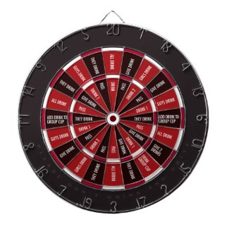 Drinking Game in Black and Red Dartboard With Darts
