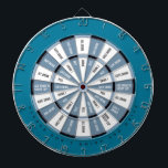 Drinking Game in Blue Dartboard With Darts<br><div class="desc">Dark Sections ("safe" spots):
  Give Drink
  They Drink
  Pass
  Add Drink to Group Cup
  Give 2 Drinks

 Light Section (drink drink drink):
  All Drink
  Guys Drink
  Girls Drink
  Drink 1
  Drink 2
  Drink Group Cup</div>