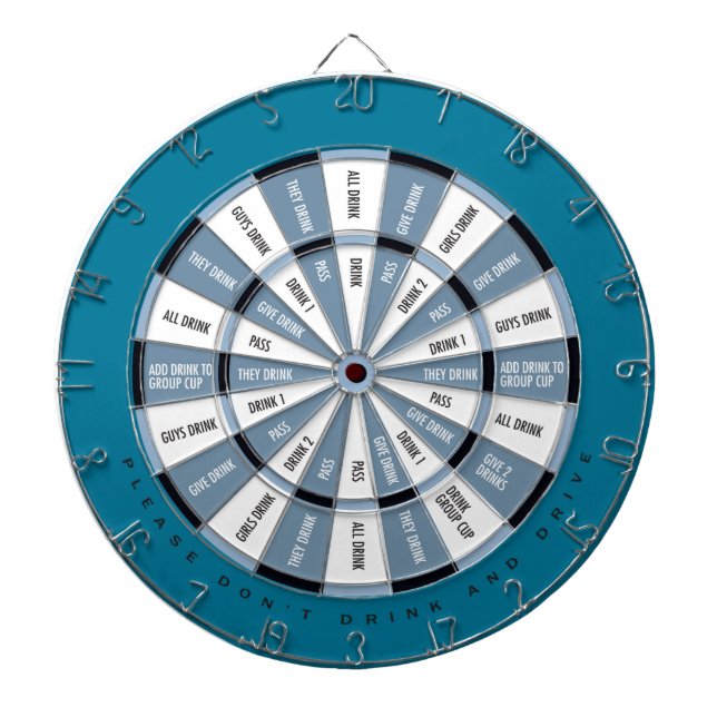 Drinking Game in Blue Dartboard With Darts (Front)
