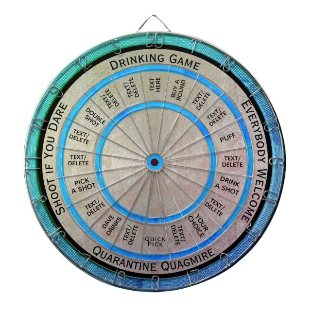 Drinking Game Quarantine Quagmire  Regulation Dart Board (Front)