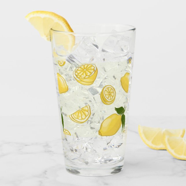 Drinking Glass Lemon Print (Front Ice)
