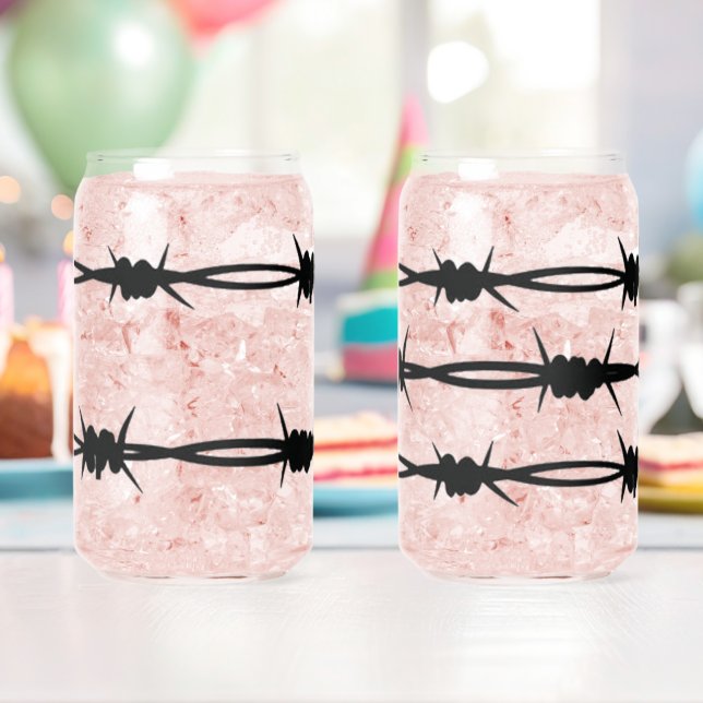 drinking glasses with barbed wire design (Insitu (Birthday))