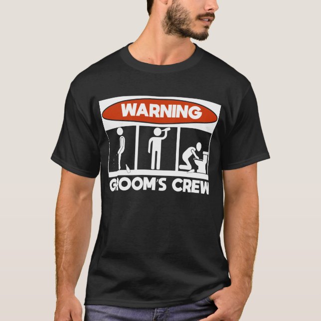 Drinking Groom Squad Funny Men Crew Bachelor Party T-Shirt (Front)