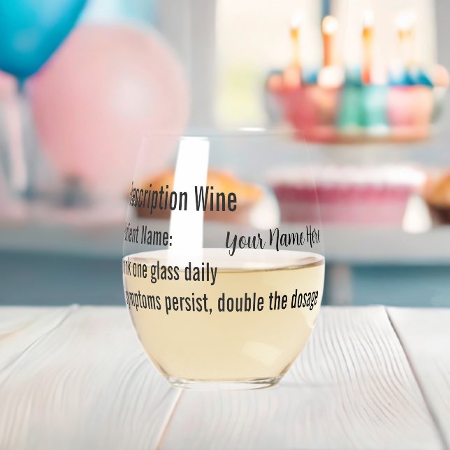 Drinking Humor Prescription Wine Glass (Insitu (Baby Shower))