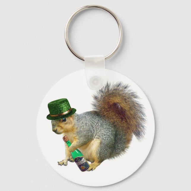 Drinking Irish Squirrel Keychain (Front)