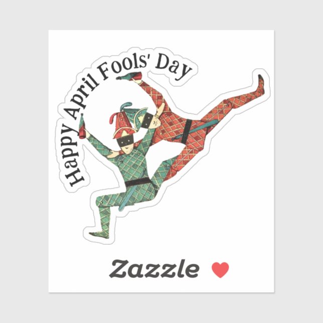 Drinking Jesters April Fools Day Sticker (Sheet)