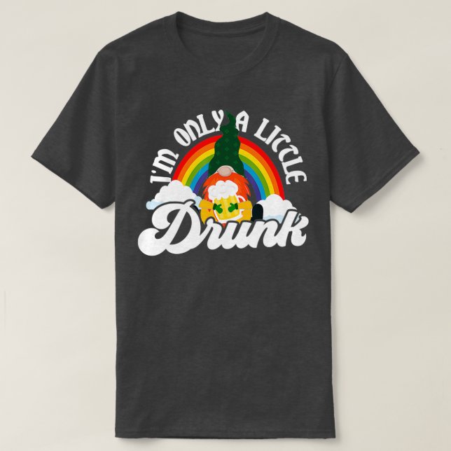 Drinking Leprechaun Irish Gnome Saint Patricks Day T-Shirt (Design Front)