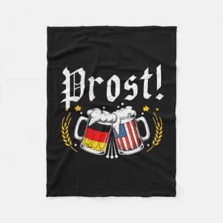 Drinking men women vintage german usa flag prost fleece blanket
