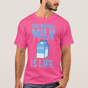 Drinking Milk Is Life Anime Figurine Kawaii Vegan  T-Shirt