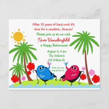 Drinking On The Beach Retirement Party Invitation by Lilleaf at Zazzle
